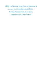 NURS 143 Midterm Exam Practice Questions & &NewLine;Answers 2026 &vert; 200 Q&A Study Guide &vert; &NewLine;Nursing Fundamentals&comma; Assessment&comma; &NewLine;Communication & Patient Care 