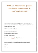 NURS 143 - Midterm&sol;Final Questions &NewLine;with Verified Answers Graded A&vert; &NewLine;2026&sol;2027 Study Guide 