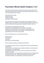Psychiatric Mental Health Chapters 1 & 2 &vert; Questions & Answers &vert; Study Guide & Exam Review 2026&sol;2027