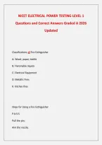 NICET ELECTRICAL POWER TESTING LEVEL 1 &NewLine;Questions and Correct Answers Graded A 2026 &NewLine;Updated 