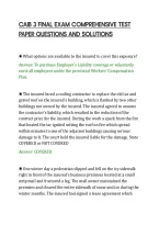 CAIB 3 FINAL EXAM COMPREHENSIVE TEST&NewLine;PAPER QUESTIONS AND SOLUTIONS&NewLine;