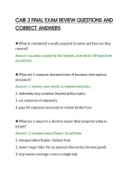 CAIB 3 FINAL EXAM REVIEW QUESTIONS AND&NewLine;CORRECT ANSWERS&NewLine;