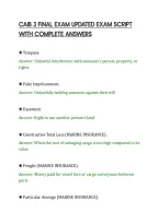 CAIB 3 FINAL EXAM UPDATED EXAM SCRIPT&NewLine;WITH COMPLETE ANSWERS&NewLine;