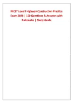 NICET Level 1 Certification Exam Prep Bundle 2026&sol;2027 &vert; CMT Soils&comma; Electrical Power Testing&comma; Water-Based Systems & Highway Construction &vert; 700&plus; Practice Questions & Answers &vert; Detailed Rationales
