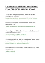 CALIFORNIA BOATING COMPREHENSIVE&NewLine;EXAM QUESTIONS AND SOLUTIONS