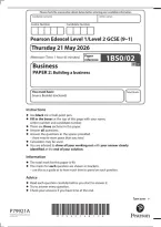 2026 GCSE EDEXCEL BUSINESS PAPER 2 