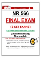 NR 566 Final Exam &ndash; Advanced Pharmacology Chamberlain &lpar;2026&sol;2027&rpar; Expected Questions & Answers to Pass the Exam