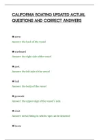 CALIFORNIA BOATING UPDATED ACTUAL&NewLine;QUESTIONS AND CORRECT ANSWERS&NewLine;