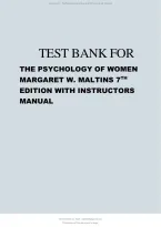 Test Bank For The Psychology of Women 7th Edition &vert; Margaret W&period; Matlin &vert; ISBN 9780840032898 &vert; With Instructor&rsquo;s Manual &vert; Complete 15 Chapters