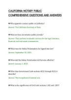 CALIFORNIA NOTARY PUBLIC&NewLine;COMPREHENSIVE QUESTIONS AND ANSWERS
