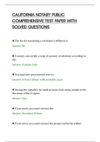 CALIFORNIA NOTARY PUBLIC&NewLine;COMPREHENSIVE TEST PAPER WITH&NewLine;SOLVED QUESTIONS