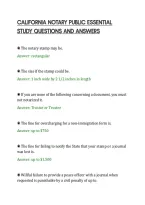 CALIFORNIA NOTARY PUBLIC ESSENTIAL&NewLine;STUDY QUESTIONS AND ANSWERS&NewLine;