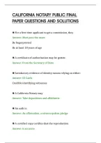 CALIFORNIA NOTARY PUBLIC FINAL&NewLine;PAPER QUESTIONS AND SOLUTIONS&NewLine;