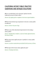 CALIFORNIA NOTARY PUBLIC PRACTICE&NewLine;QUESTIONS AND DETAILED SOLUTIONS