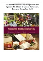 Solution Manual for Accounting Information Systems 4th Edition by&comma; Vernon Richardson&comma; Chengyee Chang&comma; Rod Smith Latest Edition