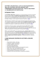 OCP PHTA ONLINE FINAL ACTUAL EXAM &lbrack;QUESTION 1- &NewLine;200&rsqb; AND ANSWERS UPDATED 2026&sol;2027&vert; 100&percnt; &NewLine;VERIFIED&vert;DETAILED RATIONALES &ndash;PASS GUARANTEED &NewLine;A&plus; GRADED &vert;INSTANT DOWNLOAD 