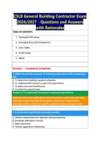 CSLB General Building Contractor Exam &NewLine;2026&sol;2027 - Questions and Answers &NewLine;with Rationales