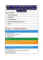 CSLB C-10 Exam 2026&sol;2027 Questions and &NewLine;Answers with Rationales Guaranteed Pass &NewLine;Latest Update
