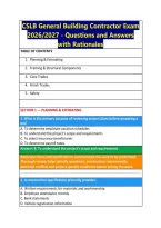 CSLB General Building Contractor Exam &NewLine;2026&sol;2027 - Questions and Answers &NewLine;with Rationales