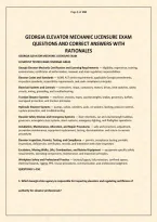 GEORGIA ELEVATOR MECHANIC LICENSURE EXAM QUESTIONS AND CORRECT ANSWERS WITH RATIONALES&period;pdf&NewLine;&NewLine;