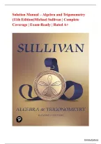 Soution  Manual &ndash; Algebra and Trigonometry &lpar;11th Edition&rpar;Michael Sullivan &vert; Complete Coverage &vert; Exam-Ready &vert; Rated A&plus;