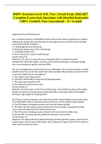BMW Associate-Level ASE Test &vert; Actual Exam 2026&sol;2027 &vert; Complete Exam-Style Questions with Detailed Rationales &vert; 100&percnt; Verified &vert; Pass Guaranteed &ndash; A&plus; Graded