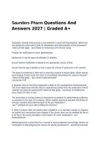 Saunders Pharm Questions And Answers 2027 &vert; Graded A&plus;&NewLine;&NewLine;