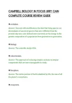 CAMPBELL BIOLOGY IN FOCUS URRY CAIN&NewLine;COMPLETE COURSE REVIEW GUIDE&NewLine;
