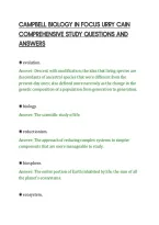 CAMPBELL BIOLOGY IN FOCUS URRY CAIN&NewLine;COMPREHENSIVE STUDY QUESTIONS AND&NewLine;ANSWERS&NewLine;