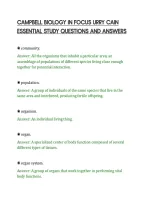 CAMPBELL BIOLOGY IN FOCUS URRY CAIN&NewLine;ESSENTIAL STUDY QUESTIONS AND ANSWERS&NewLine;