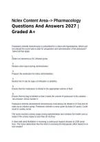 Nclex Content Area--> Pharmacology Questions And Answers 2027 &vert; Graded A&plus;