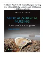 Test Bank- Adult Health Medical-Surgical Nursing&comma; &lpar;3rd Edition&comma;2023&rpar; by&colon; Linda Honan&vert;&vert; All Chapters 1-56&vert;&vert; Newest Edition