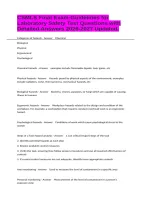 CSMLS Final Exam-Guidelines for Laboratory Safety Test Questions with Detailed Answers 2026-2027 Updated&period;