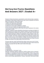 Med Surg Hesi Practice Questions And Answers 2027 &vert; Graded A&plus;