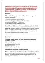 California Certified Asbestos Consultant &lpar;CAC&rpar; Certification Exam Study Guide &vert; Complete Practice Exam Questions with Verified Answers & Detailed Rationales &vert; &lpar;Latest Updated Edition 2026&sol;2027&rpar; &vert; Already Graded A&plus;