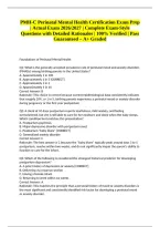 PMH-C Perinatal Mental Health Certification Exam Prep &vert; Actual Exam 2026&sol;2027 &vert; Complete Exam-Style Questions with Detailed Rationales &vert; 100&percnt; Verified &vert; Pass Guaranteed &ndash; A&plus; Graded