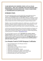 NAMS MENOPAUSE CERTIFICATION ACTUAL EXAM &NewLine;&lbrack;QUESTION 1- 200&rsqb; AND ANSWERS UPDATED 2026&sol;2027&vert; 100&percnt; &NewLine;VERIFIED&vert;DETAILED RATIONALES &ndash;PASS GUARANTEED &NewLine;A&plus; GRADED &vert;INSTANT DOWNLOAD 