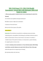 NSG 3160 Exam 3 V1 &vert; NSG 3160 Health &NewLine;Assessment &vert; Actual Q&A with Rationale &lpar;NSG3160 &NewLine;Exam 3&rpar; &vert; Galen 