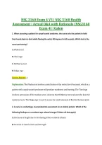 NSG 3160 Exam 4 V3 &vert; NSG 3160 Health &NewLine;Assessment &vert; Actual Q&A with Rationale &lpar;NSG3160 &NewLine;Exam 4&rpar; &vert; Galen 