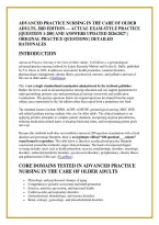ADVANCED PRACTICE NURSING IN THE CARE OF OLDER &NewLine;ADULTS&comma; 3RD EDITION &mdash; ACTUAL EXAM-STYLE PRACTICE &NewLine;&lbrack;QUESTION 1-200&rsqb; AND ANSWERS UPDATED 2026&sol;2027 &vert; &NewLine;ORIGINAL PRACTICE QUESTIONS &vert; DETAILED &NewLine;RATIONALES 