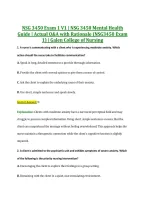 NSG 3450 Exam 1 V1 &vert; NSG 3450 Mental Health &NewLine;Guide &vert; Actual Q&A with Rationale &lpar;NSG3450 Exam &NewLine;1&rpar; &vert; Galen College of Nursing