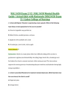 NSG 3450 Exam 2 V2 &vert; NSG 3450 Mental Health &NewLine;Guide &vert; Actual Q&A with Rationale &lpar;NSG3450 Exam &NewLine;2&rpar; &vert; Galen College of Nursing