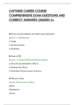 CAPTAINS CAREER COURSE&NewLine;COMPREHENSIVE EXAM QUESTIONS AND&NewLine;CORRECT ANSWERS GRADED A&plus;