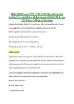 NSG 3450 Exam 2 V3 &vert; NSG 3450 Mental Health &NewLine;Guide &vert; Actual Q&A with Rationale &lpar;NSG3450 Exam &NewLine;2&rpar; &vert; Galen College of Nursing 