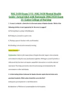 NSG 3450 Exam 3 V1&ndash;V3 &vert; NSG 3450 Mental Health Guide &vert; Actual Q&A with Rationale &lpar;NSG3450 Exam 3&rpar; &vert; Galen College of Nursing