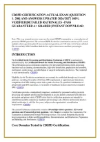 CBSPD CERTIFICATION ACTUAL EXAM &lbrack;QUESTION &NewLine;1- 200&rsqb; AND ANSWERS UPDATED 2026&sol;2027&vert; 100&percnt; &NewLine;VERIFIED&vert;DETAILED RATIONALES &ndash;PASS &NewLine;GUARANTEED A&plus; GRADED &vert;INSTANT DOWNLOAD 