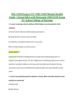 NSG 3450 Exam 4 V1&ndash;V3 &vert; NSG 3450 Mental Health Guide &vert; Actual Q&A with Rationale &lpar;NSG3450 Exam 4&rpar; &vert; Galen College of Nursing