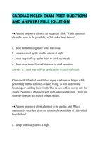 CARDIAC NCLEX EXAM PREP QUESTIONS&NewLine;AND ANSWERS FULL SOLUTION