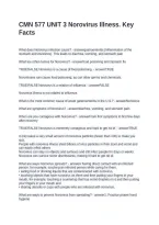 CMN 577 UNIT 3 Norovirus Illness&period; Key Facts Questions with Solutions