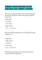 CARDIAC NCLEX UPDATED ACTUAL&NewLine;QUESTIONS AND CORRECT ANSWERS